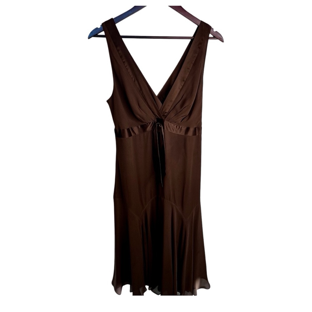 Ted Baker London Brown V-Neck Midi Dress
